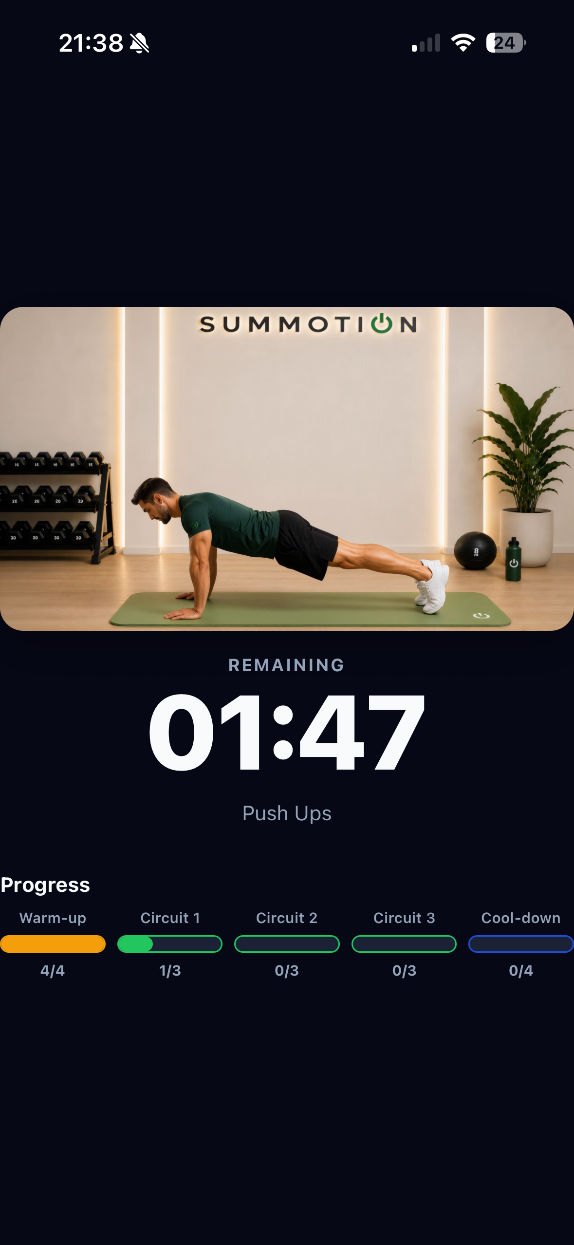 SUMMOTION 4 Week Program app screen